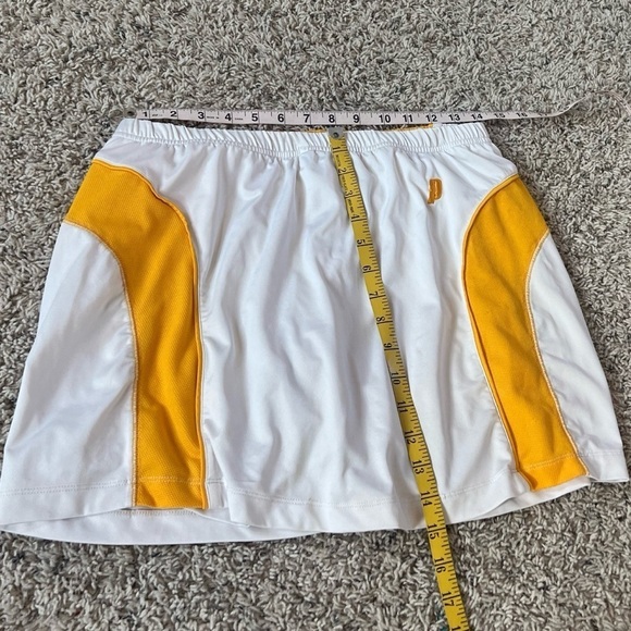 Prince Vintage Athletic Tennis Skort White Yellow Pull On Waist Size Large - Picture 3 of 7